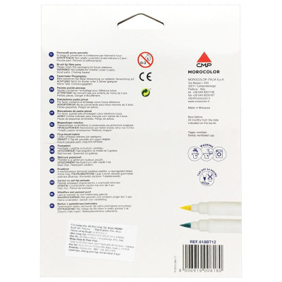 Hộp 12 Bút Lông Màu Rửa Được Brush Tip Fibre Pens 4.0 mm - Primo 618BT12