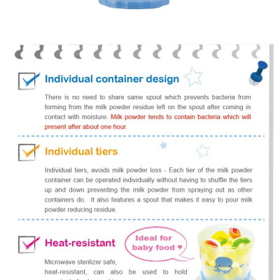 HỘP CHIA SỮA BỘT CHO BÉ 3 NGĂN KUKU - KU5417