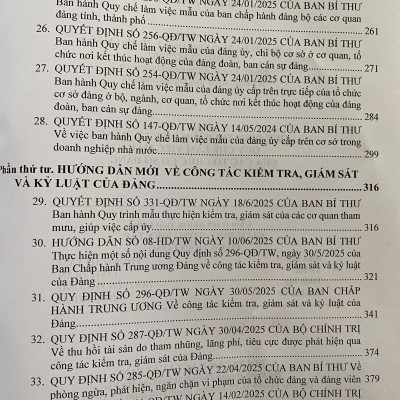  Quy Định Thi Hành Điều Lệ Đảng, Quy Chế Làm Việc Mẫu Của Các Tổ Chức Cơ Sở Đảng