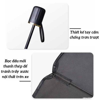 Dù che nắng ô tô 4 5 7 chỗ, ô chắn nắng kính lái ô tô vải dù cán kim loại cacbon chống tia uv