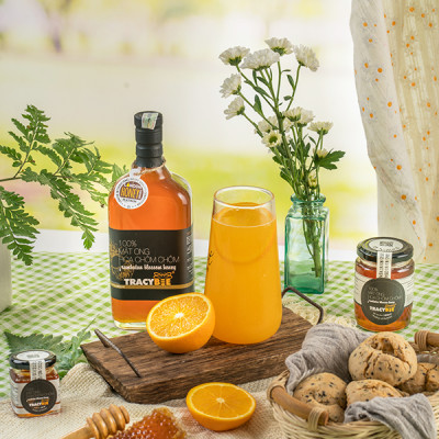 Hộp quà gỗ đơn mật ong hoa chôm chôm 850G