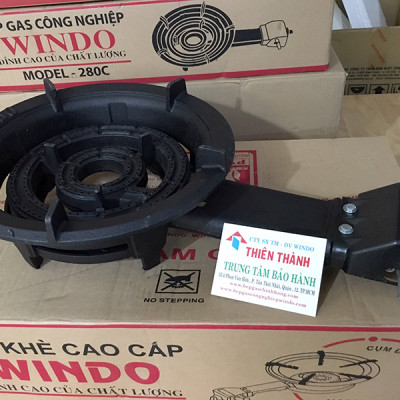 Bếp gas công nghiệp lửa lớn Windo  - Tặng bộ van dây (đầu đốt gang đúc nguyên khối, 3 vòng lửa) - Hàng Chính Hãng