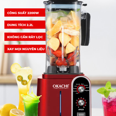 Máy xay công suất lớn OKACHI JP-B22 2200W (màu đỏ) - Hàng chính hãng