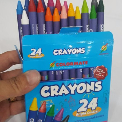 Bút Sáp Màu 24 Cây Hộp Giấy Colormate - CRAYONS-24P