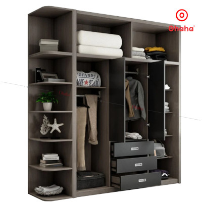 [Miễn phí lắp đặt & vận chuyển - Trả góp 0%] Tủ quần áo gỗ MDF lõi xanh chống ẩm cao cấp thiết kế thông minh tiện lợi với nhiều cánh và ngăn chứa hiện đại - Màu sắc có thể đổi theo yêu cầu thương hiệu Ohaha - HĐ015