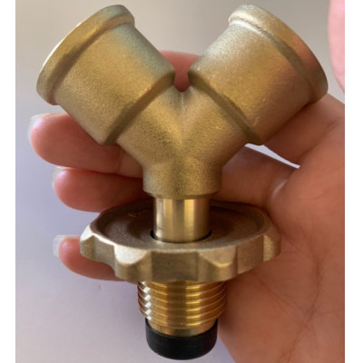 Van chia chữ Y bằng đồng chia 2 van gas sử dụng 1 bình cho 2 bếp gas khác nhau - Hàng Chính Hãng