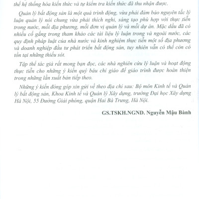 Giáo Trình Quản Lý Bất Động Sản