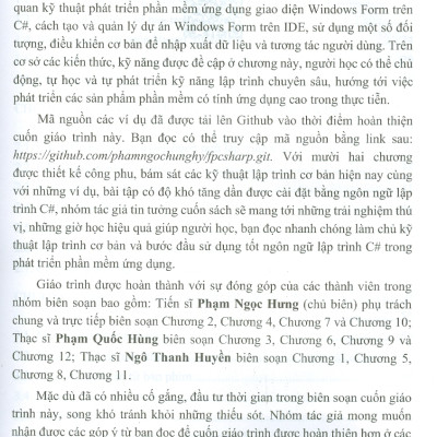 Giáo Trình Cơ Sở Kỹ Thuật Lập Trình Với C#