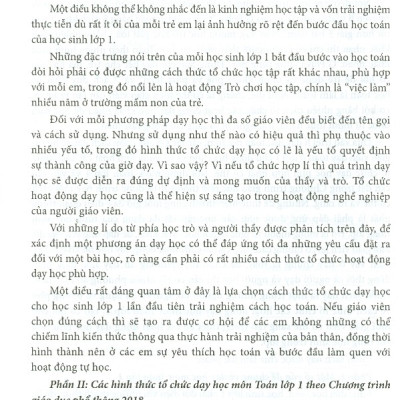 Tổ Chức Hoạt Động Dạy Học Môn Toán Lớp 1