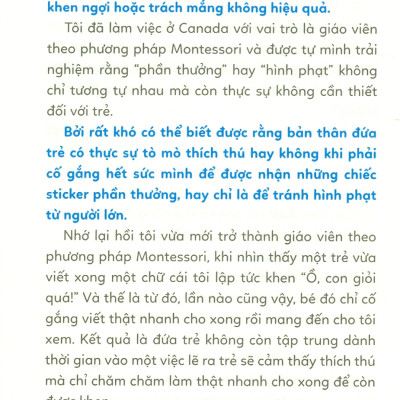 Khen Sao Cho Đúng, Mắng Sao Cho Chuẩn - Nuôi Dạy Một Đứa Trẻ Tự Lập Theo Phương Pháp Giáo Dục Montessori Và Reggio Emilia