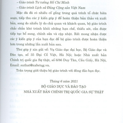 Combo 3 cuốn Giáo Trình Triết Học Mác – Lênin + Giáo Trình Kinh Tế Chính Trị Mác – Lênin + Giáo Trình Chủ Nghĩa Xã Hội Khoa Học (Dành Cho Bậc Đại Học Hệ Không Chuyên Lý Luận Chính Trị) - Bộ mới năm 2021