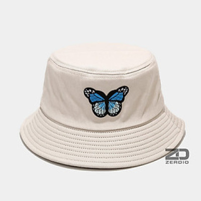 Nón bucket, Mũ tai bèo nam nữ vành tròn đẹp thêu họa tiết cá tính vải cotton cao cấp