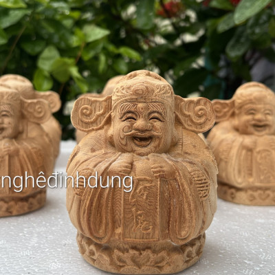Tượng thần tài mini bằng gỗ ngọc am thơm nức kt cao 10×8×8cm 