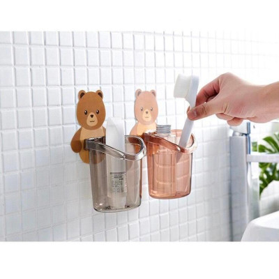 Cốc Đựng Bàn Chải Kem Đánh Răng Hình Gấu Kèm Miếng Dán Tường Nhà bếp