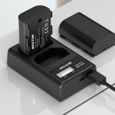 Bộ Pin LP-E6 2000mAh + Sạc Beston Dùng Cho Máy Ảnh Canon EOS 60D 70D 80D 90D 6D 7D 5D Mark IV 5DSR - Hàng nhập khẩu