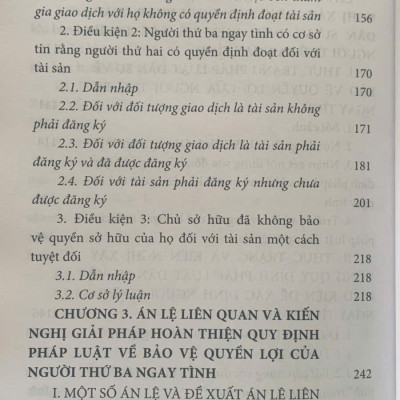 Bảo vệ quyền lợi của người thứ ba ngay tình (sách chuyên khảo)