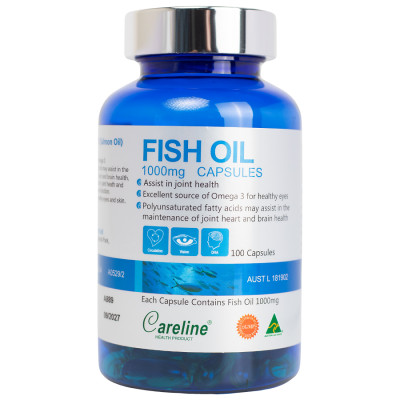 Viên Uống Dầu Cá Hồi Careline Fish Oil 1000mg Hỗ Trợ Tăng Cường Sức Khoẻ Cho Mắt 100 Viên/Hộp