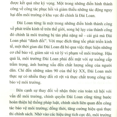 Một Số Vấn Đề Trong Thực Thi Chính Sách Bảo Vệ Môi Trường Của Đài Loan Và Những Gợi Mở Cho Việt Nam - TS. Vũ Thùy Dương (Chủ biên) - Viện Hàn Lâm Khoa Học Xã Hội Việt Nam