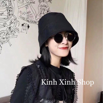 Kính râm Nam Nữ Mắt Tròn Thầy Bói Kim Loại Dày Chắc Chắn Thời Trang