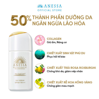 Bộ đôi Kem chống nắng dạng gel dưỡng sáng nâng tông & hiệu chỉnh sắc da + Serum chống nắng dưỡng da nâng tông (Anessa Brightening Gel 90g + Day Serum 30ml)