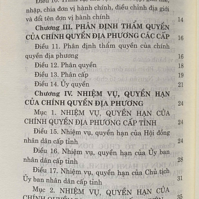 Luật Tổ Chức Chính Quyền Địa Phương 
