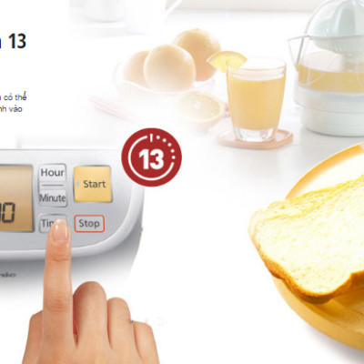 Máy Làm Bánh Mì Panasonic SD-P104WRA - Chế độ hẹn giờ 13 tiếng - Chức năng ghi nhớ khi mất điện - 13 thực đơn tự động - Hàng chính hãng