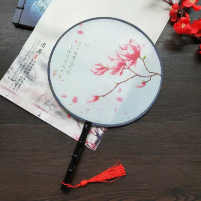 Quạt tròn cổ trang loại nhỏ, Quạt cổ trang Trung Hoa - Mẫu 9