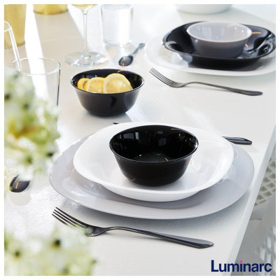 Đĩa (dĩa) thủy tinh cường lực Luminarc Carine Granit 27cm, dùng vi sóng, máy rửa bát, sản xuất Pháp - N6611