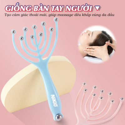 Cây massage đầu bạch tuộc cao cấp Nikio NK-01C - Thiết kế tay cầm lõm, giúp cầm nắm thoải mái và chắc chắn