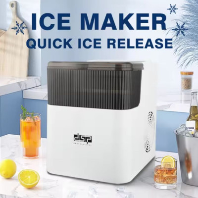 Máy làm đá viên siêu tốc, chỉ trong 6 phút Thương hiệu Nga cao cấp DSP KD8001, Công suất làm đá 90-165W, sản lượng 12kg/24h, Dung tích bình chứa 1,4 lit - HÀNG NHẬP KHẨU, BẢO HÀNH 12 THÁNG