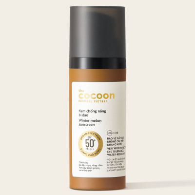 Kem chống nắng bí đao quang phổ rộng, bảo vệ rất cao SPF 50 +, PA ++++ Cocoon 50ml thuần chay