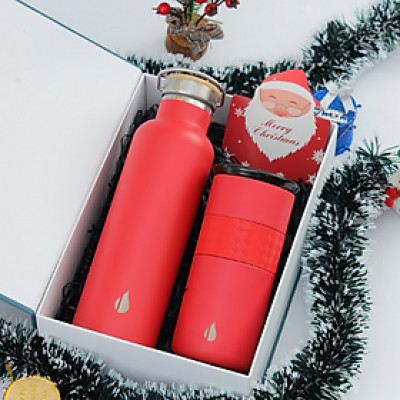 [Quà tặng cao cấp-Thương hiệu Mỹ] Set hộp quà tặng Sinh nhật, set May Mắn, bình giữ nhiệt và ly giữ nhiệt Elemental