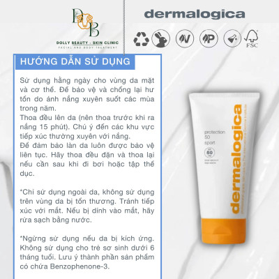 Kem chống nắng quang phổ rộng cho mặt và toàn thân PROTECTION 50 SPORT SPF50 của Dermalogica - Dolly Beauty