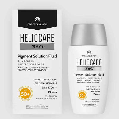 Kem Chống Nắng Heliocare 360º Pigment Solution Fluid SPF50+ Ultraligero Cantabria Labs Tây Ban Nha 50ml TẶNG KÈM MẶT NẠ BUTIQ LAB HÀN QUỐC