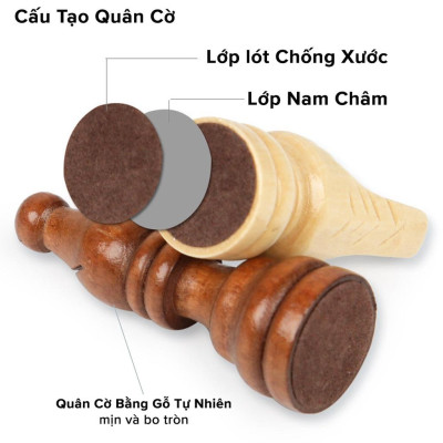 Cờ Vua Gỗ Nam Châm Cỡ Siêu To 39*39*5cm Gỗ Tự Nhiên An Toàn Cao Cấp Chính Hãng