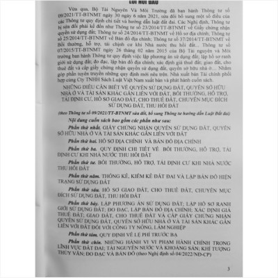 Những Điều Cần Biết Về Quyền Sử Dụng Đất, Quyền Sở Hữu Nhà Ở Và Tài Sản Khác Gắn Liền Với Đất, Bồi Thường, Hỗ Trợ, Tái Định Cư, Hồ Sơ Giao Đất, Cho Thuê Đất, Chuyển Mục Đích Sử Dụng Đất, Thu Hồi Đất