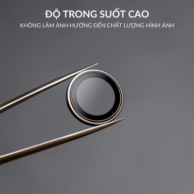 Bộ vòng kính cường lực viền kim loại bảo vệ camera cho iPhone 15 Pro / 15 Pro Max / 15 Plus / iP 15 hiệu HOTCASE Kuzoom AR-LENS  độ cứng 9H, chống trầy xước, giữ nguyên chất lượng ảnh chụp - Hàng nhập khẩu