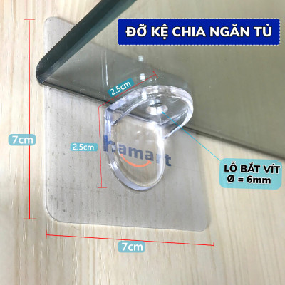 COMBO 2 Móc Dính Tường Kê Sàn Hamart Dán Lót Ván Đỡ Kệ Chữ L KEO DÀY Chịu Lực 5KG KO KHOAN ĐỤC