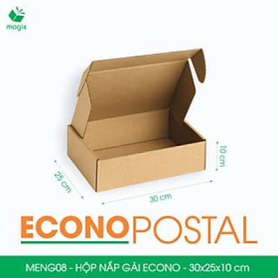 MENG08 - 30x25x10 cm - 60 Hộp carton nắp gài đóng hàng giá rẻ, hộp gói hàng, hộp quà thời trang