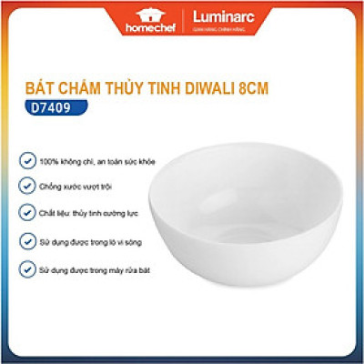 Bát (chén) chấm, bát đựng nước mắm thủy tinh Luminarc Diwali 8cm D7409 | Hàng chính hãng