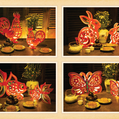 Lồng đèn Trung Thu - Lồng đèn trang trí "Ký ức tuổi thơ" hình Gà size 30cm