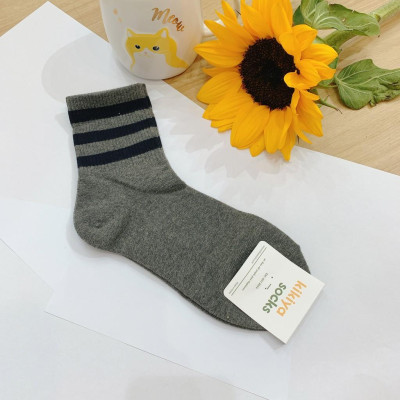 Tất vớ nữ sọc cổ cao Kikiya cao cấp Hàn Quốc W-C-009