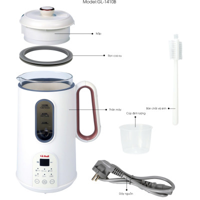 [SẴN HÀNG] Máy làm sữa hạt Gali GL-1410B. Hàng nhập khẩu chất lượng cao, bảo hành 24 tháng.