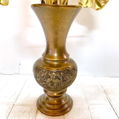 LỌ HOA SEN ĐỒNG CAO 72 CM CHẤT LIỆU BẰNG ĐỒNG  PHONG THỦY TÀI LỘC