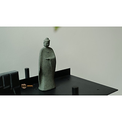 Tượng Phật "Chân Tâm" - kèm đế gỗ tự nhiên - Chất liệu bột đá