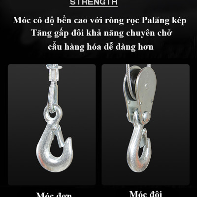 Bộ Tời Điện Kèm Rùa ABG PA1000 (250/500Kg) 30 Mét Giúp Máy Tời Treo Nâng Hạ Vật Nặng Dễ Dàng Trong Nhà Xưởng Công Nghiệp Và Đời Sống, Nâng Kéo Linh Hoạt, Hiệu Quả Cao – Hàng Chính Hãng