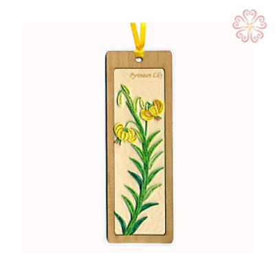 Book mark giấy xoắn nghệ thuật - Hoa huệ tây Pyreness - size 13.5 x 5.3 cm