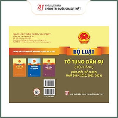 Bộ luật Tố tụng Dân sự ( Hiện hành) (sửa đổi, bổ sung năm 2019, 2020,2022,2023) - bản in 2024
