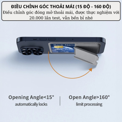 Ví da đựng Card từ tính tích hợp giá đỡ đa năng hiệu WiWU Mag Wallet ATM Visa Card Holder cho iPhone / điện thoại samsung - Hàng nhập khẩu