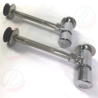 Van Bồn Tiểu Nam Xả Tiểu Nhấn Inox Phủ Crome Bóng - Kiểu ống xả thẳng, tự ngắt tiết kiệm nước